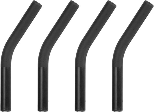 uxcell 4Pcs Silicone Straw Tips, Silicone Straw Elbows Tip, Soft Reusable Metal Straw Covers Fit for 6mm/0.24" OD Stainless Steel Straws, Black