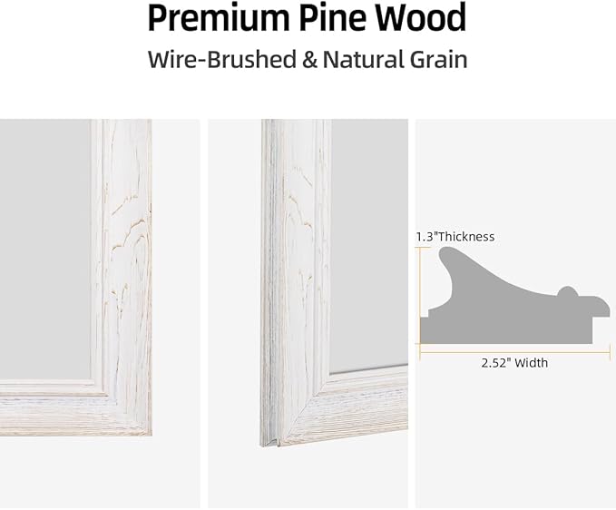 32 x 40 Rustic Wooden Framed Wall Mirror - Image 4