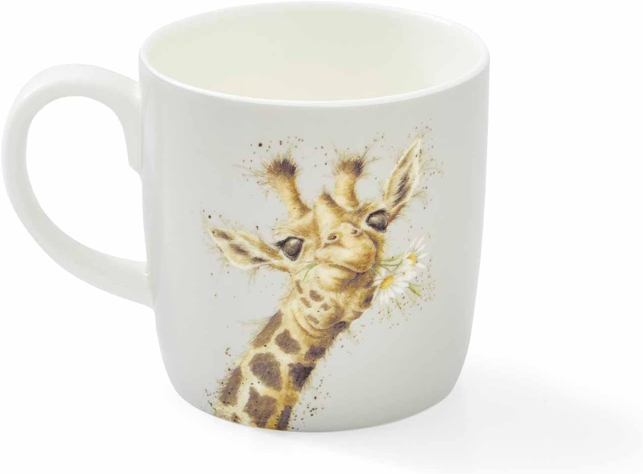 Royal Worcester Wrendale Designs 14 oz Mug, Lofty with Giraffe Illustration - Floral Animal Mug for Cottagecore Kitchens - Microwave, Dishwasher, Freezer Safe Fine Bone China Drinkware