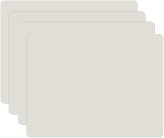 Silicone Placemats, Food-Grade Non-Slip Waterproof, Dining, Stain Resistant, Countertop Protector, Kitchen Counter Mat, Heat Resistant, Baking mat Dishwasher Safe (15.7x11.8Inch-4pack, White Gray)