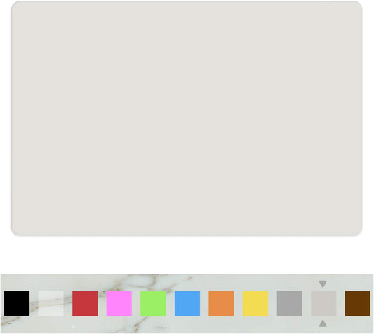 Silicone Placemats, Food-Grade Non-Slip Waterproof, Dining, Stain Resistant, Countertop Protector, Kitchen Counter Mat, Heat Resistant, Baking mat Dishwasher Safe (23.6"×15.7"-1pack, White Gray)