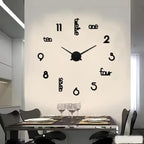 Large Modern Art Deco Wall Clock Silent Acrylic Unique Decorative Wall Clocks by Unknown