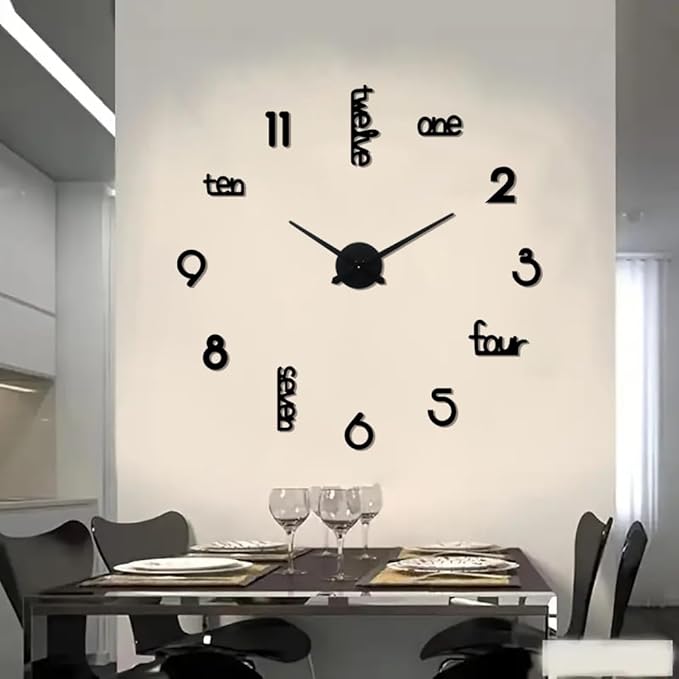 Large Modern Art Deco Wall Clock Silent Acrylic Unique Decorative Wall Clocks by Unknown