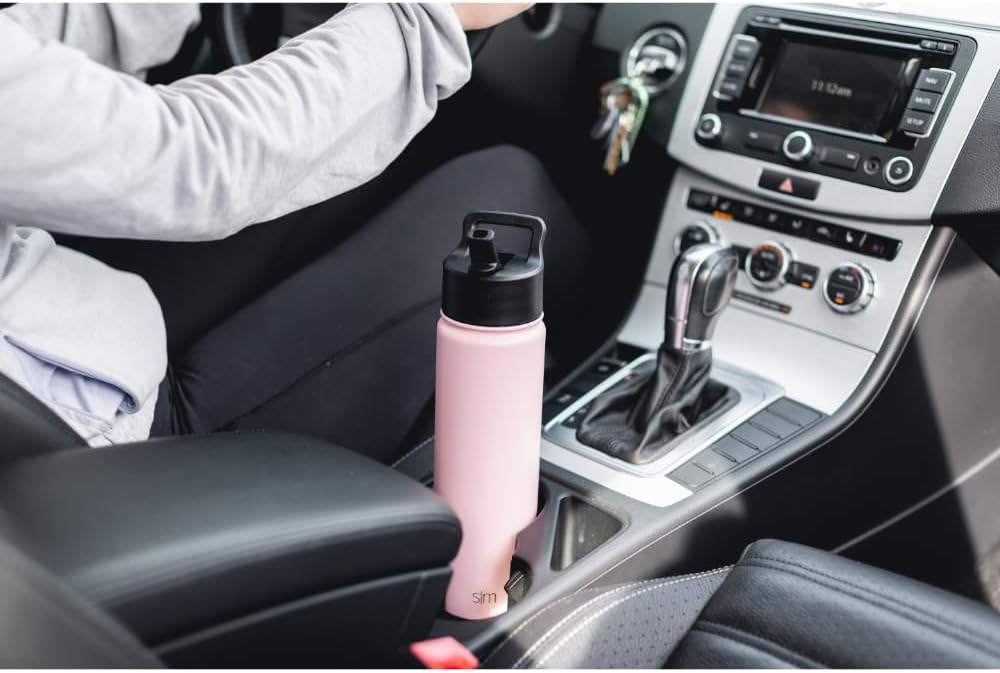 Simple Modern Water Bottle with Straw Lid Vacuum Insulated Stainless Steel Metal Cup Bottles | Reusable Leak Proof BPA-Free Flask for Gym, Travel, Sports | Summit Collection | 22oz, Almond Birch