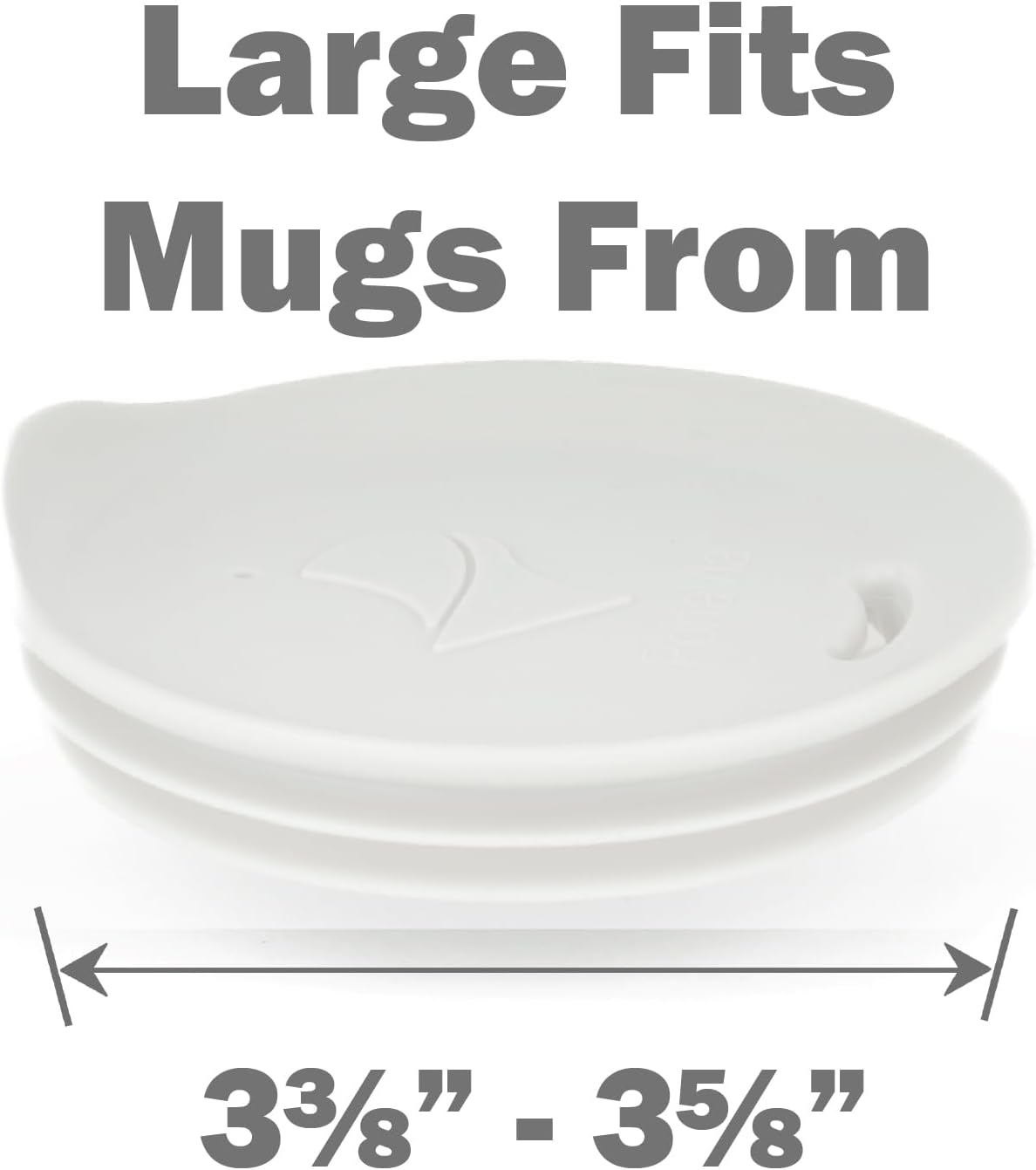 Reusable Coffee Cup Silicone Lid – Fits Most Tumbler, Water Bottle, & Ceramic Coffee Mug Between 3⅜”-3⅝” – Dishwasher-Safe Travel Mug Lid keeps your beverage in your mug (Large - Clear)