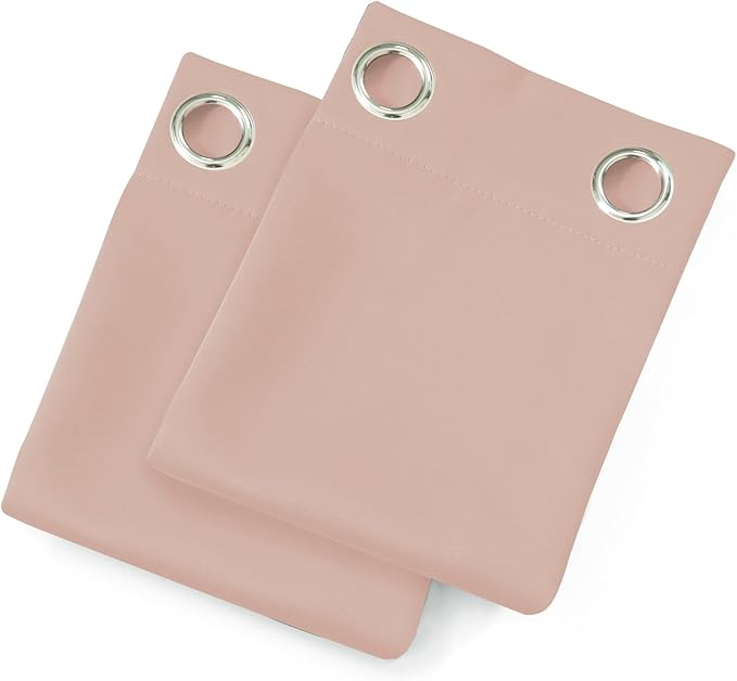 LEMOMO Blush Blackout Curtains/38 x 54 Inch/Set of Two Panels Grommet Living - Image 9