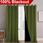 NICETOWN 100% Blackout Blinds, Olive Green, Laundry Room Decor Window Treatment - Image 2