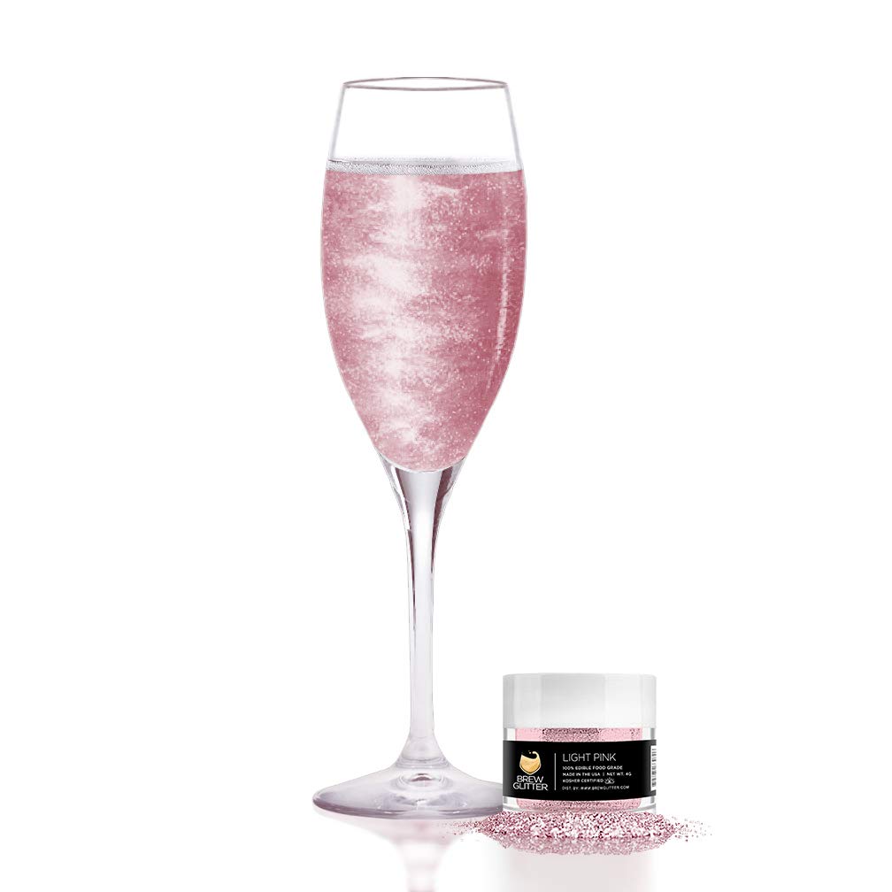 Light Pink BREW GLITTER Edible Glitter For Drinks, Cocktails, Beer, Garnish Glitter & Beverages | KOSHER & HALAL Certified | 100% Edible & Food Grade | Vegan, Gluten, Nut Free (50g, Light Pink)