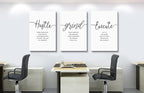 Framed Canvas Wall Art Hustle Quote, Office Wall Art, Positive Motivational Set - Image 4