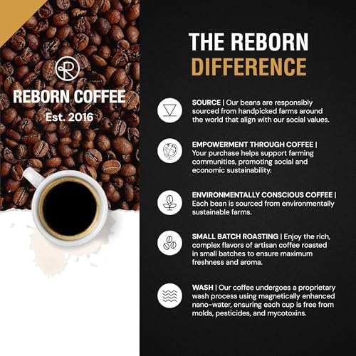 Reborn Coffee Specialty Whole Bean Coffee, Light-Medium Roast, 12 Ounce, Ethiopia Abana Estate Ginjo, Notes of Citrus Blossom, Honeysuckle, Watermelon, and Nectarine