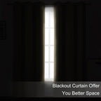 LEMOMO Blackout Curtains 52 x 120 Inch Long Beige Curtains Set of 2 Panels Room - Image 3