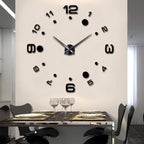 DIY 3D Wall Clock Large Frameless Watch Mirror Surface Wall Art Clock by LOZMOM