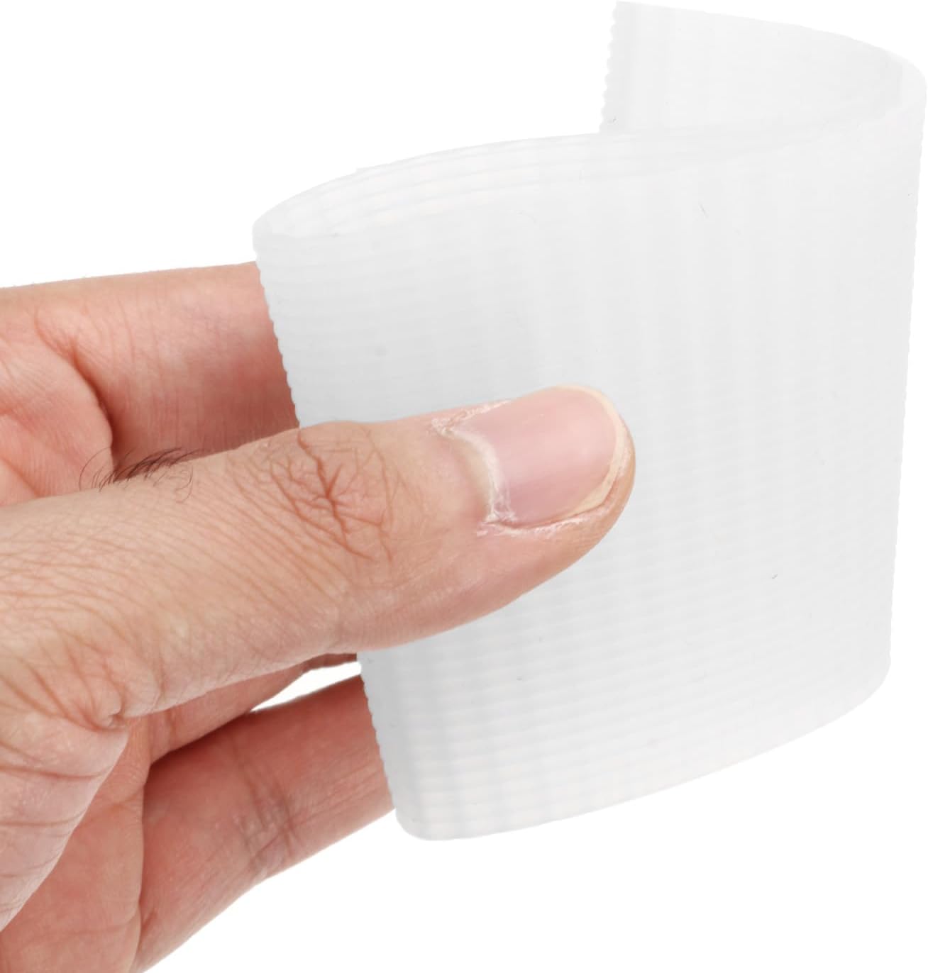 uxcell 3Pcs Coffee Cup Sleeve, Silicone Cup Sleeve Non-slip Glass Water Bottle Mug Sleeves Clear