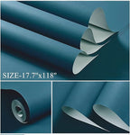 Dimoon 236''x17.7'' Blue Peel and Stick Wallpaper Contact Paper Modern Self - Image 2