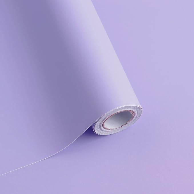 393"x17.7" Peel and Stick Wallpaper Solid Color Purple Contact Paper Self by SAFIYYA