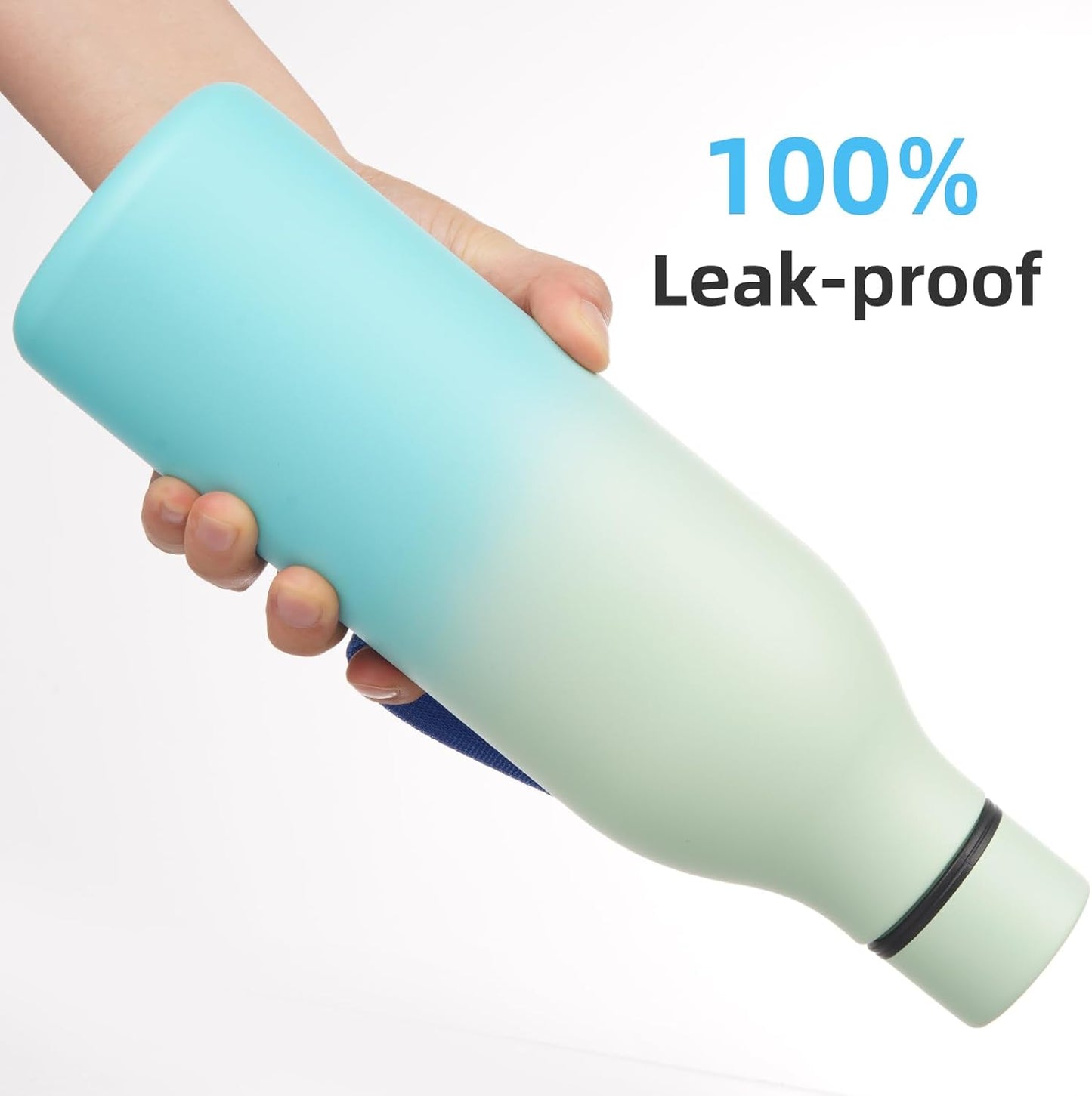 Insulated Water Bottle with Strap,25 oz Double Wall Stainless Steel Vacuum Bottles Metal Water Flask,Mint