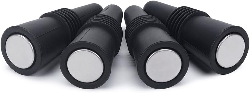 OHMAXHO Wine Stoppers (Set of 5), Silicone Wine Bottle stopper and Beverage Bottle Stoppers, Black
