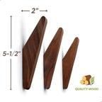 COCOYA 4Pack Wood Hooks Wall Mounted, Minimalist Easy Install Natural Real - Image 6