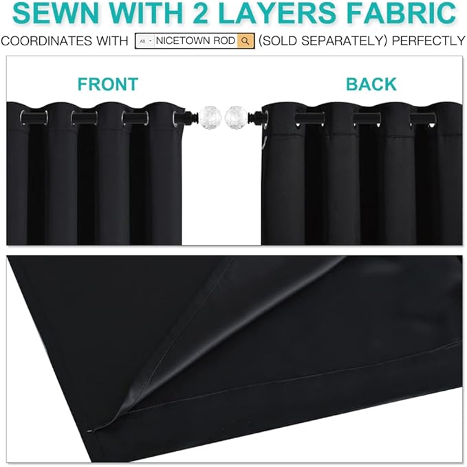 NICETOWN Complete 100% Blackout Curtains, Thermal Insulated & Energy Efficiency - Image 5
