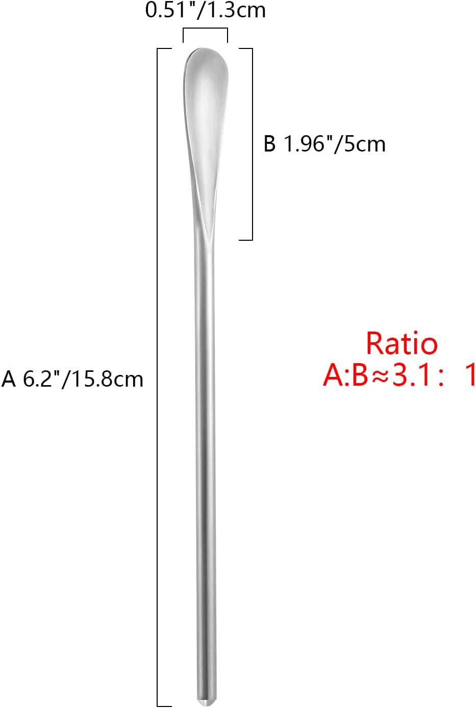 6-Pack 6.2" / 15.8cm Stainless Steel Long Handle Stirring & Mixing Spoon – Reusable Bar Tool for Coffee, Tea, Iced Drinks & Cocktails