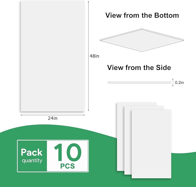 Smooth White Drop Ceiling Tile 2ft x 4ft, Ceiling Panel 24 x 48in – Waterproof - Image 7