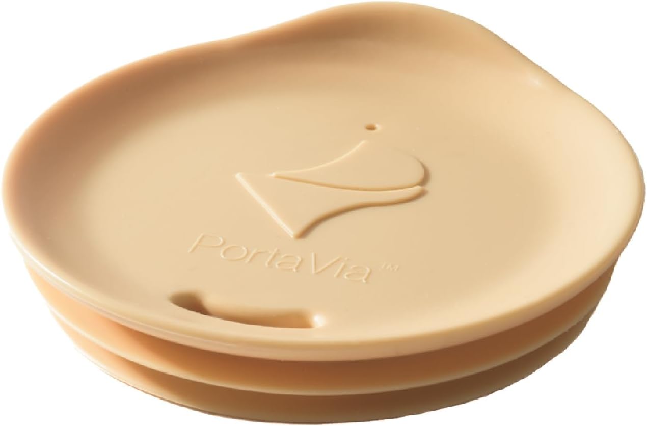 Reusable Coffee Cup Silicone Lid – Fits Most Tumbler, Water Bottle, & Ceramic Coffee Mug Between 3"-3¼" – Dishwasher-Safe Travel Mug Lid keeps your beverage in your mug (Medium - Cappuccino)