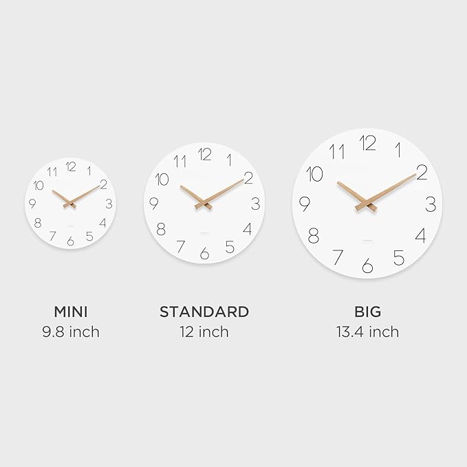 mooas Flatwood Wall Clock, 9.8" Silent Non-Ticking Sweep Movement Decorative - Image 2