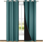 NICETOWN Sea Teal Full Shade Curtain Panels, Sea Teal, Pair of Thermal by NICETOWN