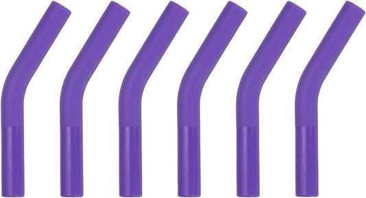 uxcell 6Pcs Silicone Straw Tips, Silicone Straw Elbows Tip, Soft Reusable Metal Straw Covers Fit for 8mm/0.31" OD Stainless Steel Straws, Purple