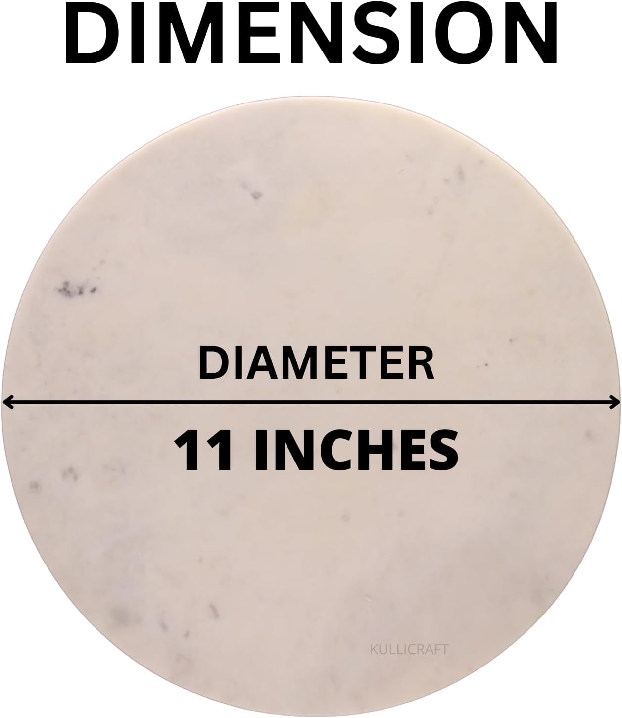 Multi-Purpose Round Shape Marble Cheese Tray | Cutting Board. Solid Large White With Non-Slip Feet For Stability & Scratch Protection. Easy To Clean,Trivet,White (11x11x0.5 Inches)