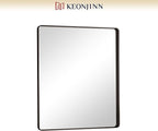 Keonjinn Black Bathroom Mirror, 30 x 36 Inch Rounded Rectangle Sandblasted - Image 9
