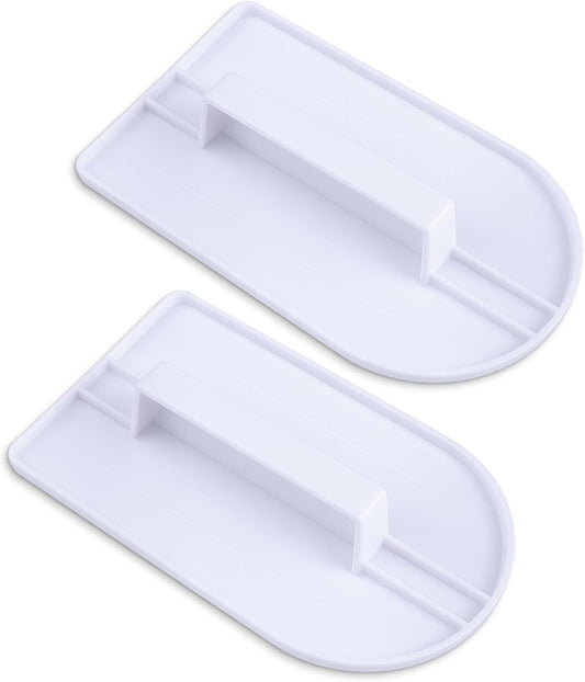 2PCS Fondant Smoother Tool - Plastic Cake Decorating Smoother & Polisher, White Fondant Smoother & Scraper Set, Professional Cake Decorating Tools for Smoothing Icing, Sculpting, and Sugar Craft
