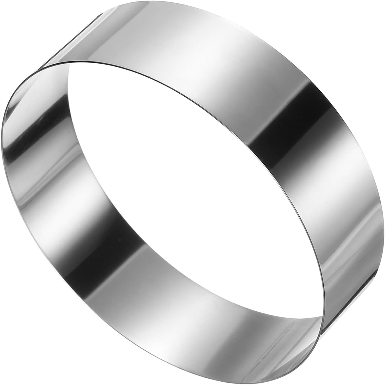 HARFINGTON Round Cake Ring 7 x 2 Inch Seamless Stainless Steel Pastry Mousse Dessert Ring Mirror Coating for Baking Cooking Making Tool