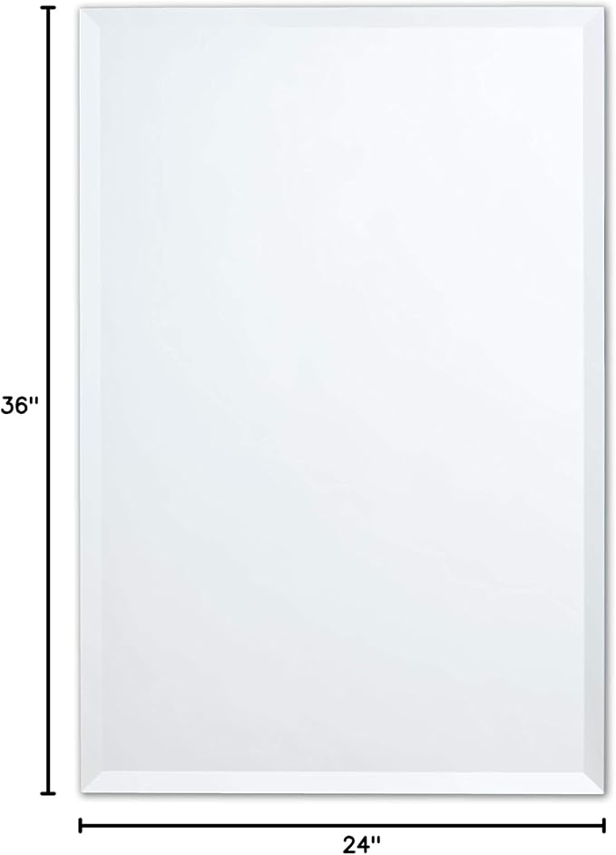 Better Bevel Frameless Rectangle Mirror | 24" x 36" Bathroom Wall Mirror - Image 10