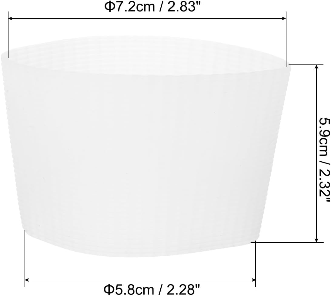 uxcell 3Pcs Coffee Cup Sleeve, Silicone Cup Sleeve Non-slip Glass Water Bottle Mug Sleeves Clear