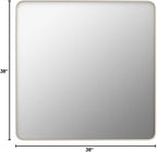 LOAAO 38X38 Inch Brushed Nickel Bathroom Mirror, Rounded Rectangle Silver Metal - Image 9
