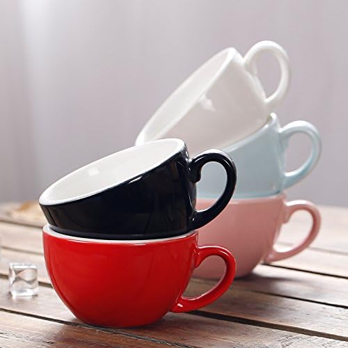 Double Espresso Coffee Cup and Saucer, Small Cappuccino and Speciality Coffee, New Bone China for Coffee Shop and Barista (Glossy Red, 5 oz)