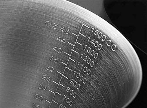 KSENDALO 48oz/6Cup SUS304 Stainless Steel Measuring Cup - Precision Engraved Markings for Liquid, Coffee, Milk & Espresso - 1.5Liter Kitchen Mixing Pitcher, Canister & Container for Baking & Frothing