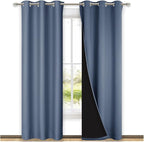 NICETOWN 100% Blackout Curtains 84in Long, Pair of Energy Smart & Noise by NICETOWN