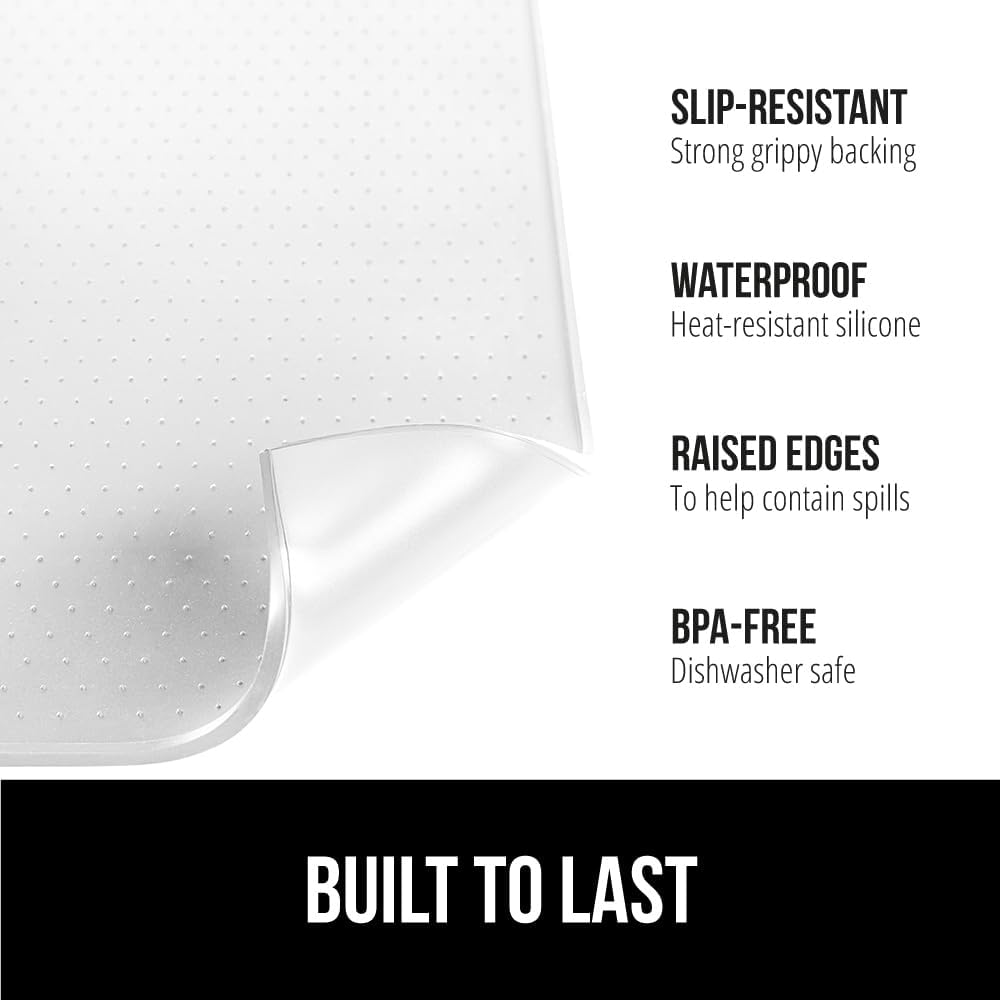 GORILLA GRIP Silicone Coffee Mat, Espresso Drink Bar Station Accessories, Waterproof Heat-Resistant Dish Drying Mats, Stay in Place on Kitchen Counter, Home Kitchen Decor Essentials, 10x14, White