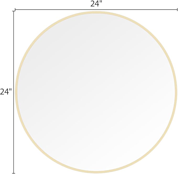 WallBeyond 24 inch Round Mirror Gold Circle Wall Mirror - Image 7