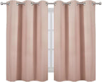 LEMOMO Blush Blackout Curtains/38 x 54 Inch/Set of Two Panels Grommet Living - Image 2