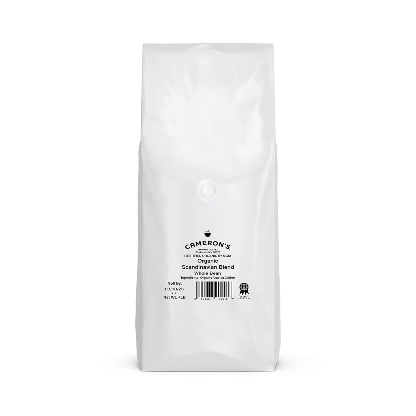 Cameron's Coffee Roasted Whole Bean Coffee, Organic Scandinavian Blend, 4 Pound