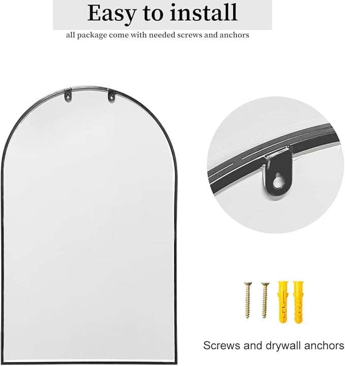 Dewfig Arched Window Wall Mirror, Vanity Mirrors - Image 5