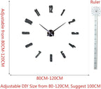DIY 3D Wall Clock Large Frameless Watch Mirror Surface Wall Art Clock - Image 3