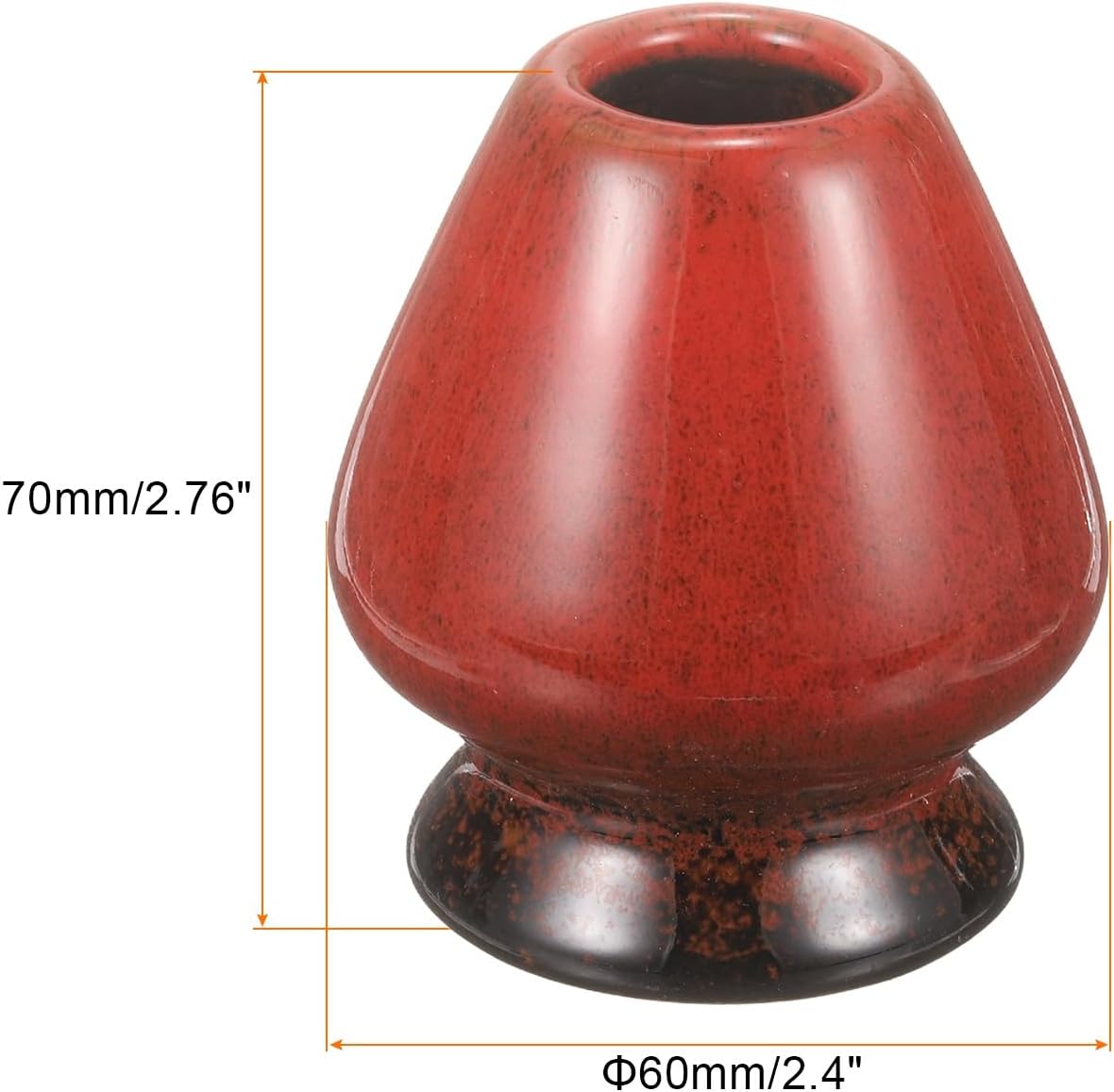 HARFINGTON Ceramic Chasen Stand 70mm Matcha Whisk Holder Teas Set Whisks Stand Traditional Matcha Tea Chasen Holder Tea Set Accessories for Tea Tasting, Gradient Red