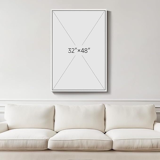Large Framed Blue Gold Abstract Wall Art, Modern Vertical Canvas Prints - Image 3