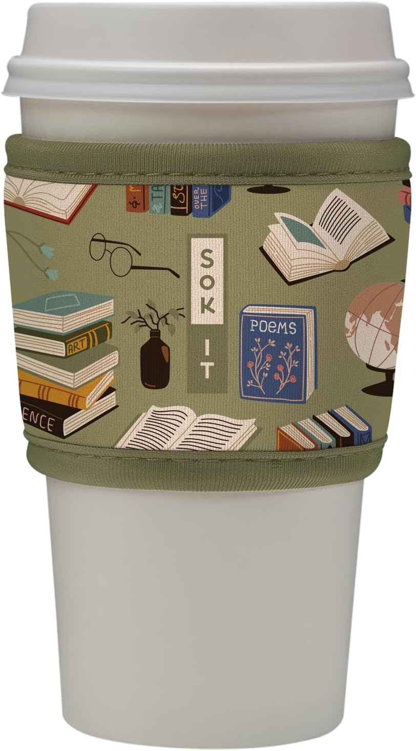 Sok It HotSok Coffee & Tea Reusable Insulated Neoprene Cup Sleeve (Book Club)