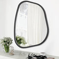 Asymmetrical Mirror for Wall Irregular Oval Wood Frame Modern Unique Accent by HLFMVWE