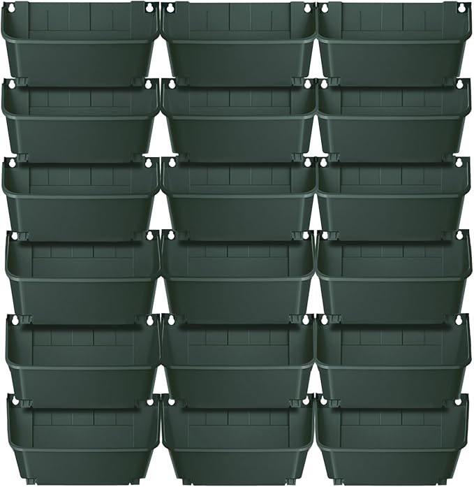 Vertical Wall Planter with 18 Pots, Hanging Garden Plant Flowerpot Holder by Eapmic